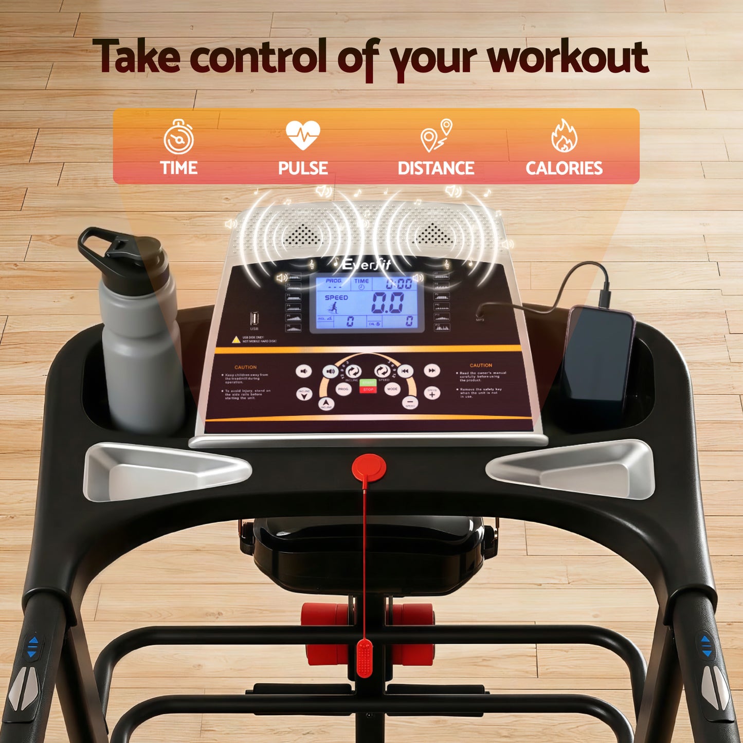 Everfit Treadmill Electric Home Gym Fitness Exercise Machine w/ Massager 480mm TMILL-CHI-480-MSG
