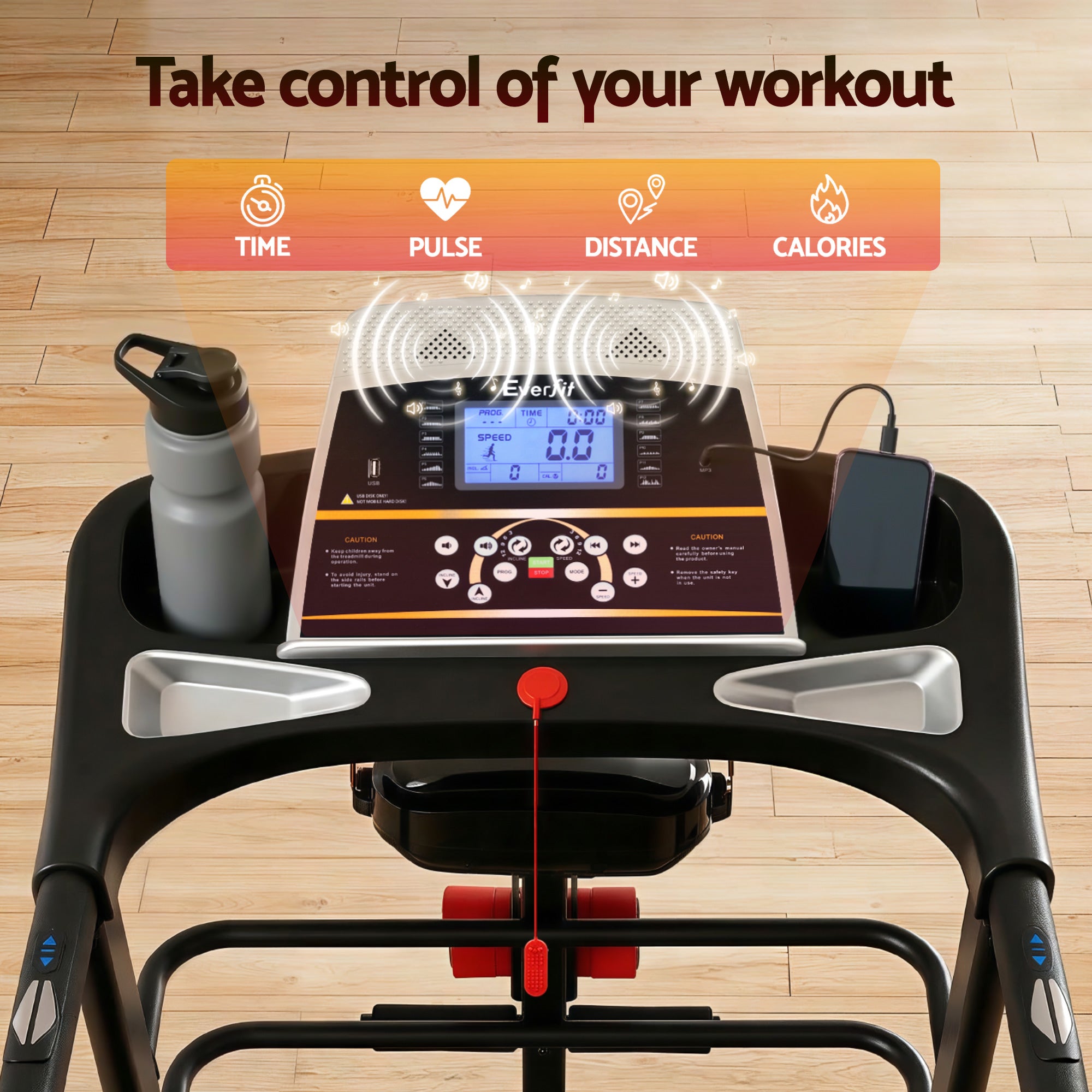 Everfit Treadmill Electric Home Gym Fitness Exercise Machine w/ Massager 480mm TMILL-CHI-480-MSG