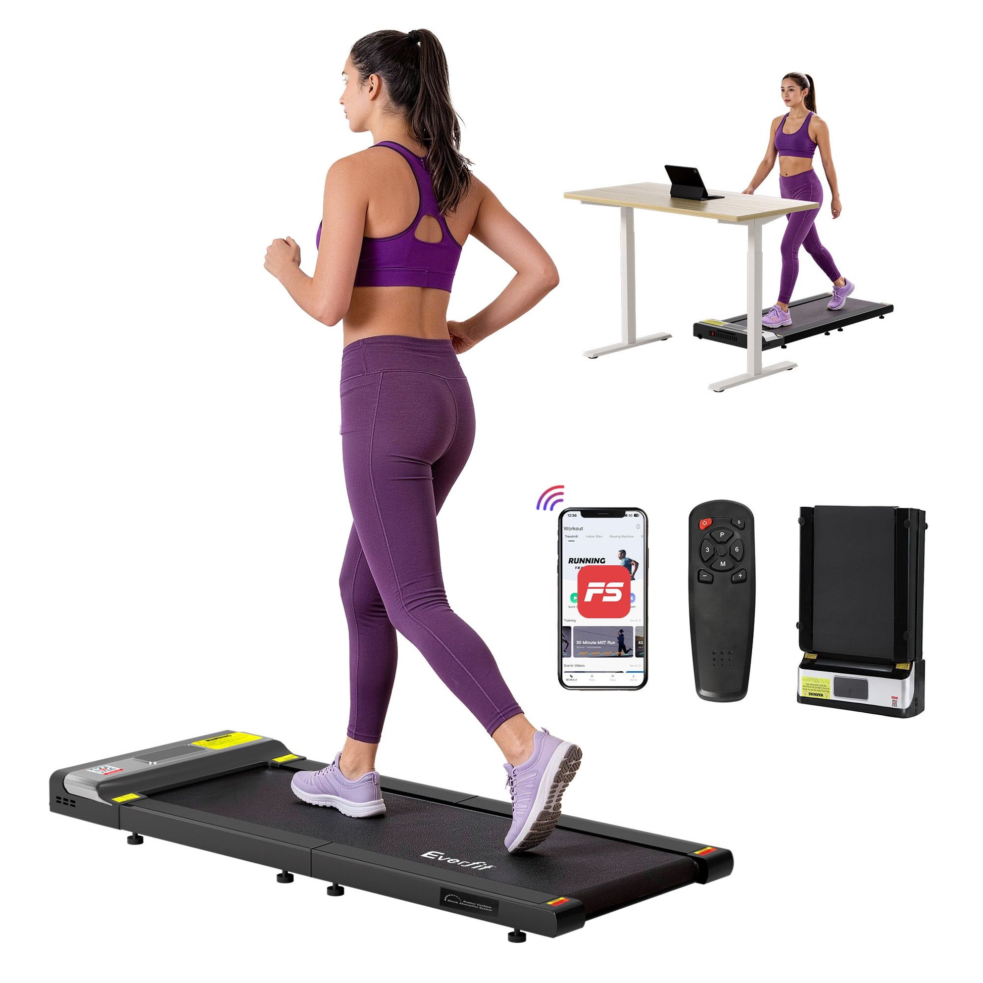 Everfit Treadmill Electric Walking Pad Under Desk Home Gym Fitness Foldable Belt TMILL-K-YG400-PAD