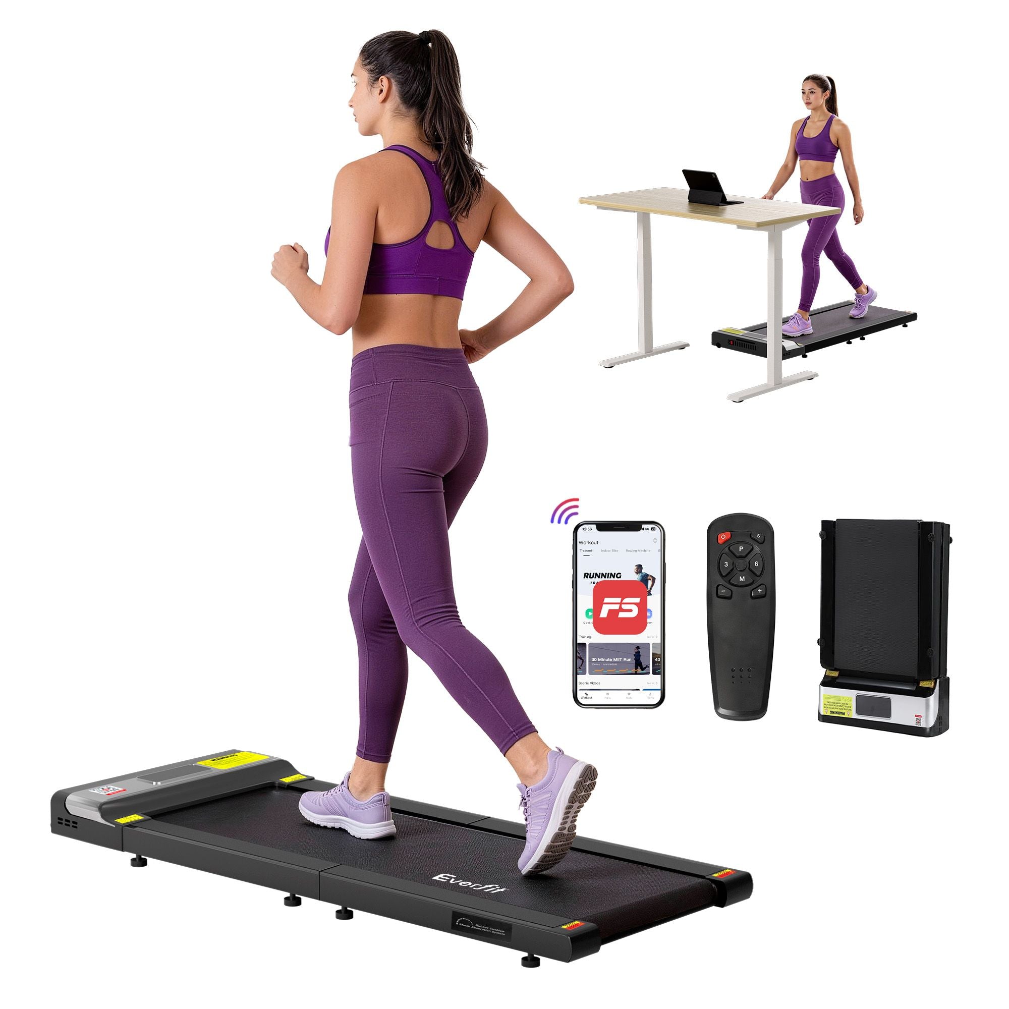 Everfit Treadmill Electric Walking Pad Under Desk Home Gym Fitness Foldable Belt TMILL-K-YG400-PAD