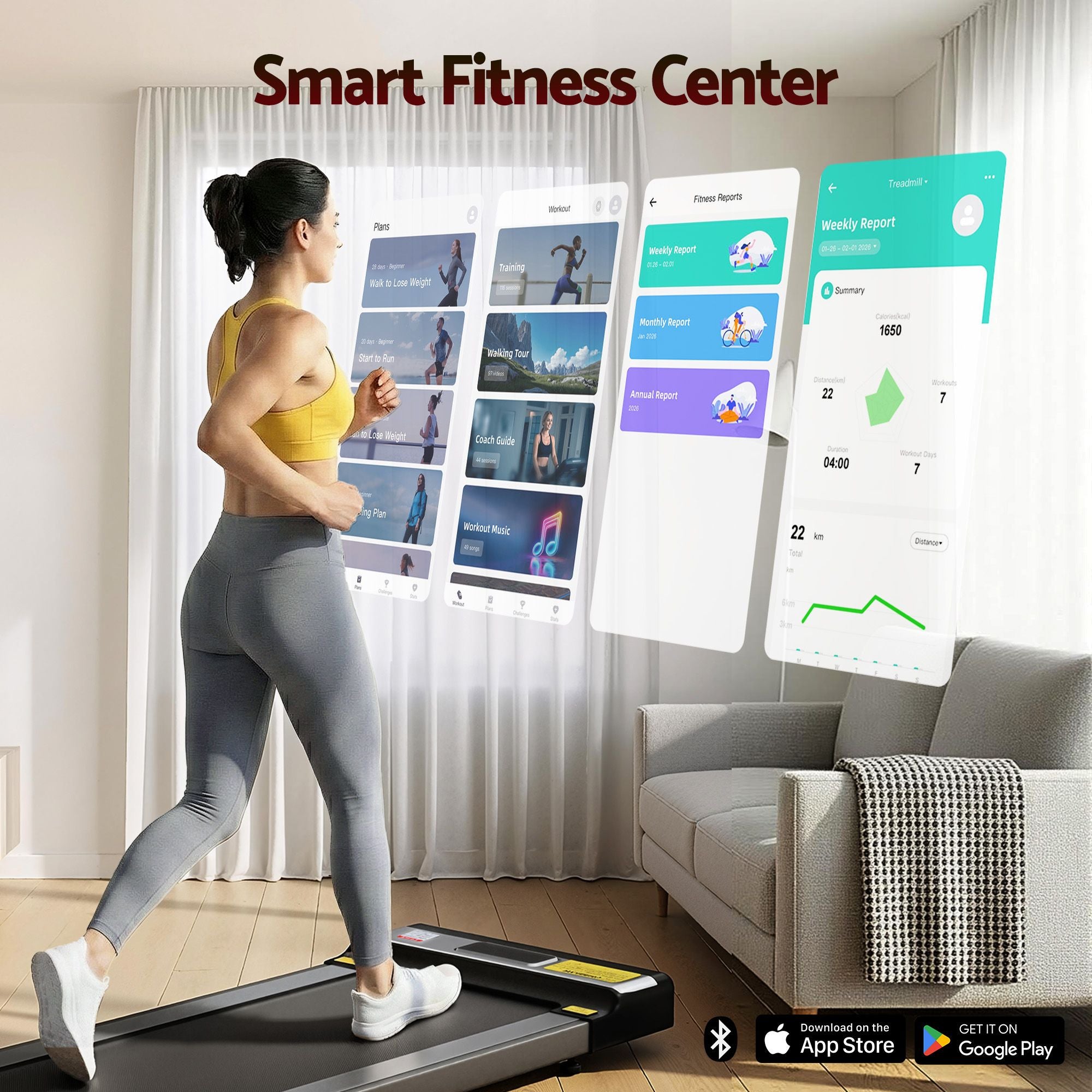 Everfit Treadmill Electric Walking Pad Under Desk Home Gym Fitness Foldable Belt TMILL-K-YG400-PAD