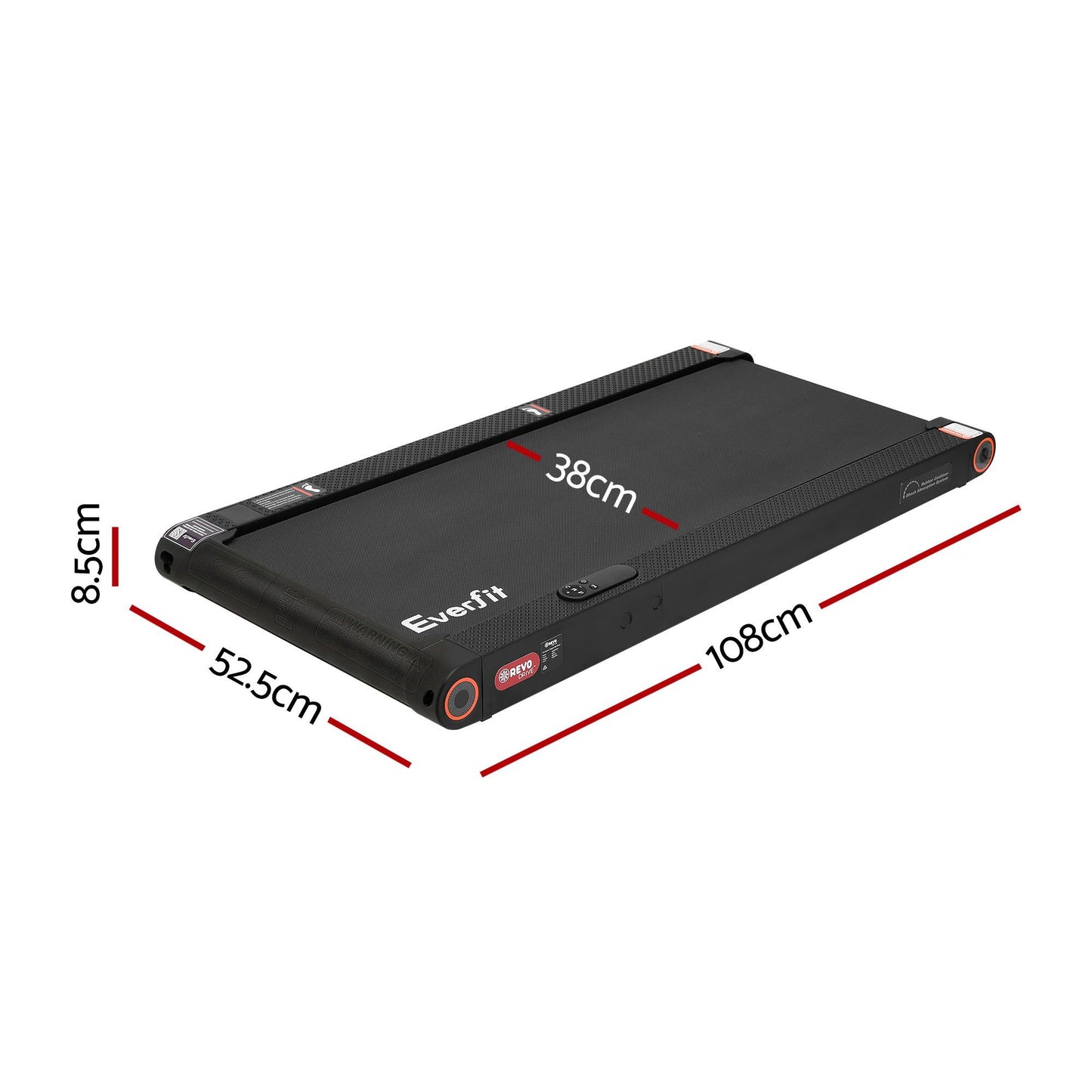 Everfit 4 in 1 Vibration Walking Pad Treadmill Under Desk Treadmills for Home Gym with App Control 380mm Black TMILL-MIG-380-VB