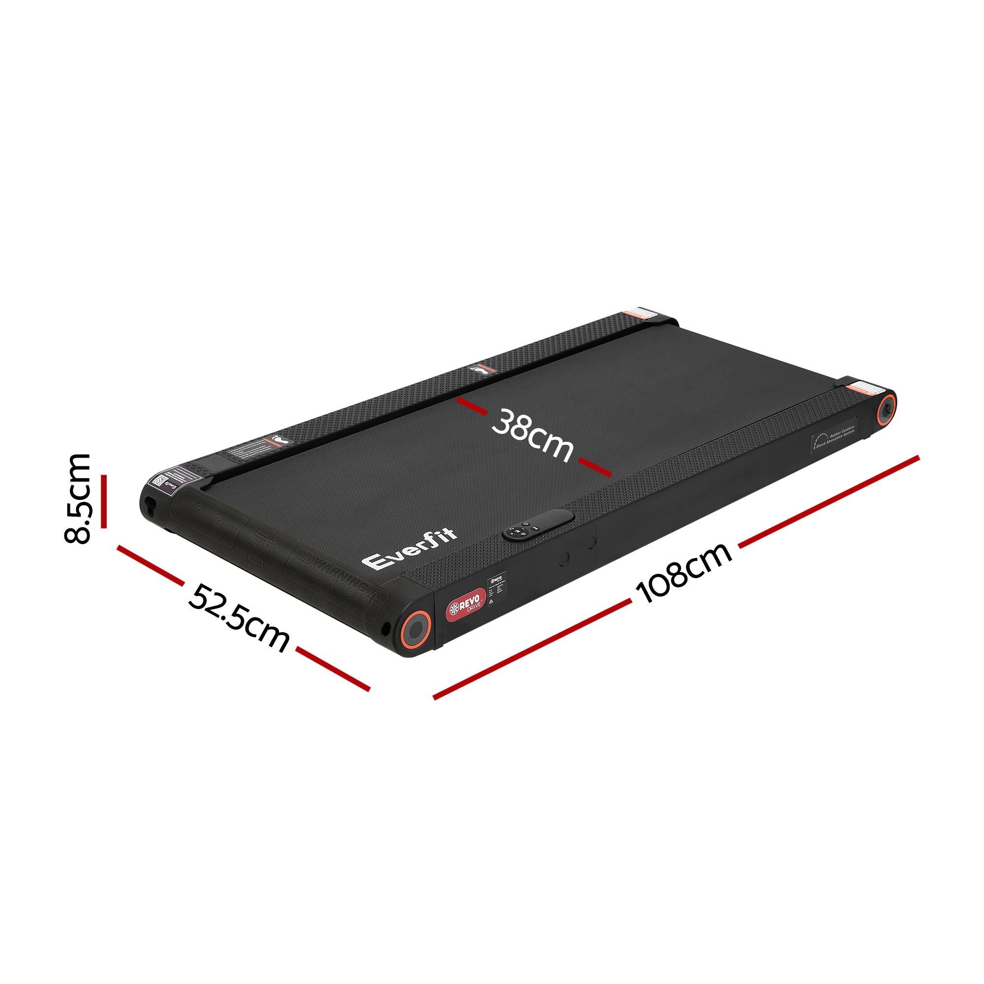 Everfit 4 in 1 Vibration Walking Pad Treadmill Under Desk Treadmills for Home Gym with App Control 380mm Black TMILL-MIG-380-VB
