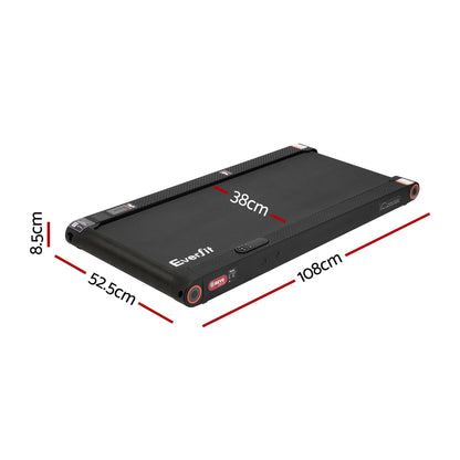 Everfit 4 in 1 Vibration Walking Pad Treadmill Under Desk Treadmills for Home Gym with App Control 380mm Black TMILL-MIG-380-VB