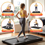 Everfit 4 in 1 Vibration Walking Pad Treadmill Under Desk Treadmills for Home Gym with App Control 380mm Black TMILL-MIG-380-VB