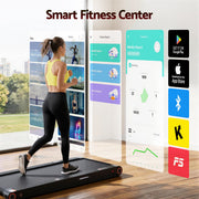 Everfit 4 in 1 Vibration Walking Pad Treadmill Under Desk Treadmills for Home Gym with App Control 380mm Black TMILL-MIG-380-VB