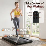 Everfit 4 in 1 Vibration Walking Pad Treadmill Under Desk Treadmills for Home Gym with App Control 380mm Black TMILL-MIG-380-VB
