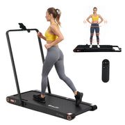 Everfit 4 in 1 Vibration Walking Pad Treadmill Under Desk Treadmills for Home Gym with App Control 380mm Black TMILL-MIG-380-VBH