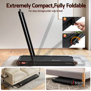 Everfit 4 in 1 Vibration Walking Pad Treadmill Under Desk Treadmills for Home Gym with App Control 380mm Black TMILL-MIG-380-VBH