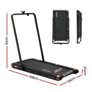 Everfit 4 in 1 Vibration Walking Pad Treadmill Under Desk Treadmills for Home Gym with App Control 380mm Black TMILL-MIG-380-VBH