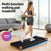 Everfit 2 Side Walking Pad Treadmill with Massage Function Fitness 380mm Black TMILL-TD38-DBL-PAD