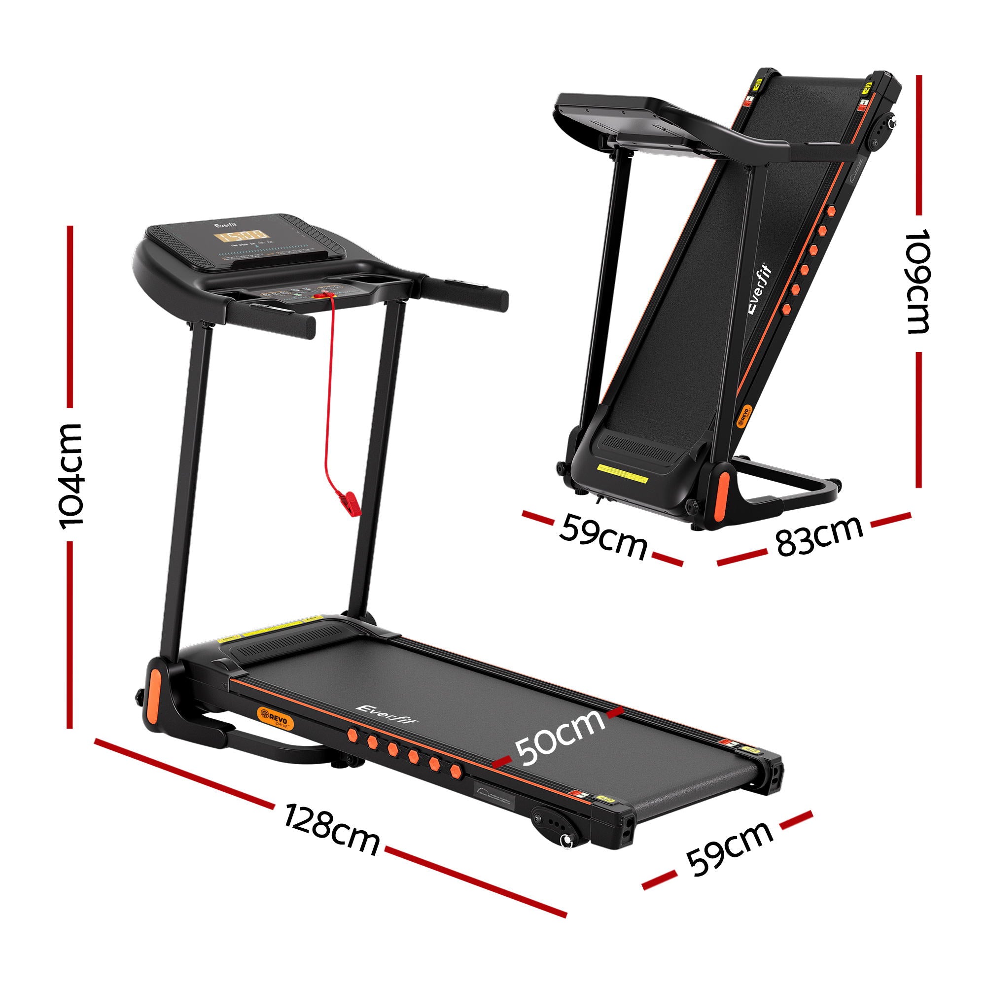 Everfit Treadmill Electric Home Gym Fitness Exercise Equipment Incline 390mm