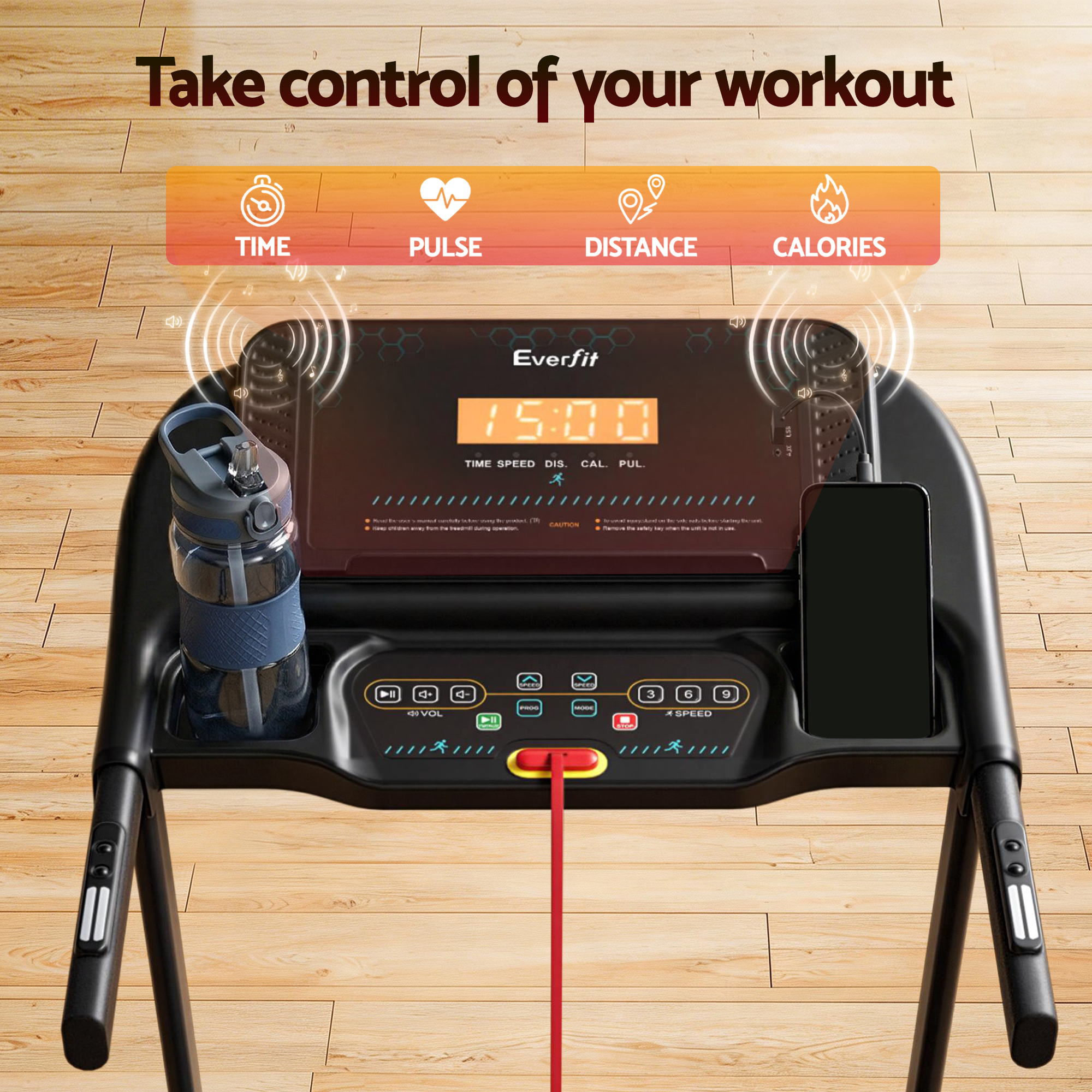 Everfit Treadmill Electric Home Gym Fitness Exercise Equipment Incline 390mm