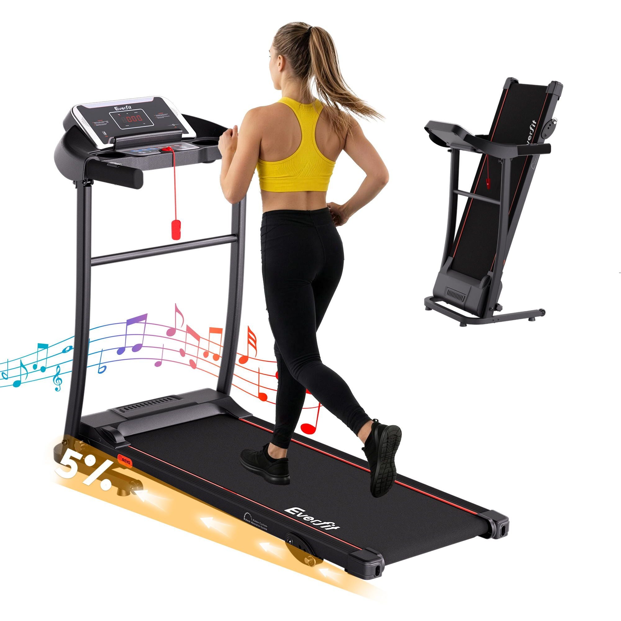 Everfit Treadmill Electric Home Gym Fitness Exercise Machine Incline 400mm TMILL-TITAN40-8000-BK