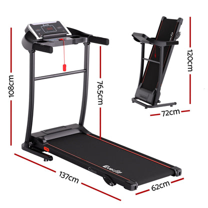 Everfit Treadmill Electric Home Gym Fitness Exercise Machine Incline 400mm TMILL-TITAN40-8000-BK