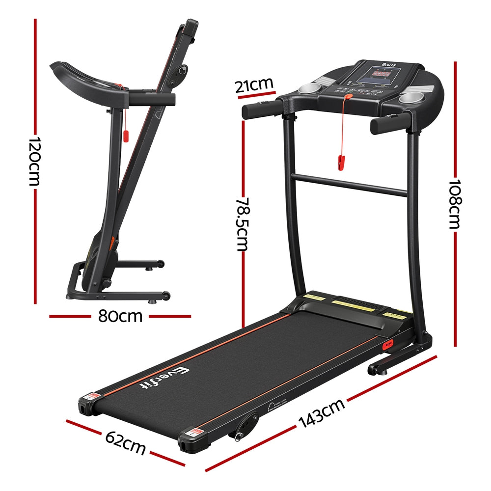 Everfit Treadmill Electric Home Gym Fitness Exercise Equipment Incline 400mm TMILL-TITAN40-W500-BK