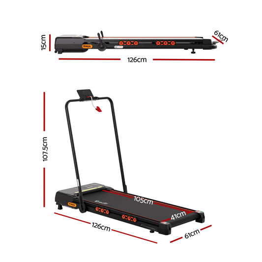 Everfit 3 in 1 Treadmill Electric Walking Pad Auto Incline Foldable for Home Gym Black TMILL-TITAN41-PAD