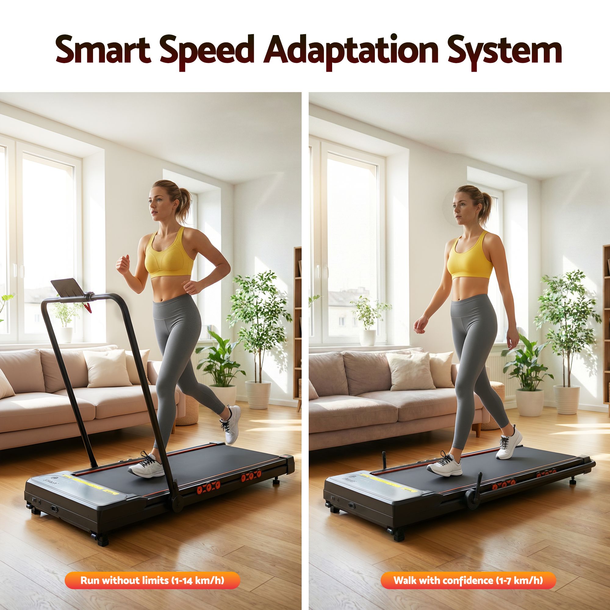 Everfit 3 in 1 Treadmill Electric Walking Pad Auto Incline Foldable for Home Gym Black TMILL-TITAN41-PAD