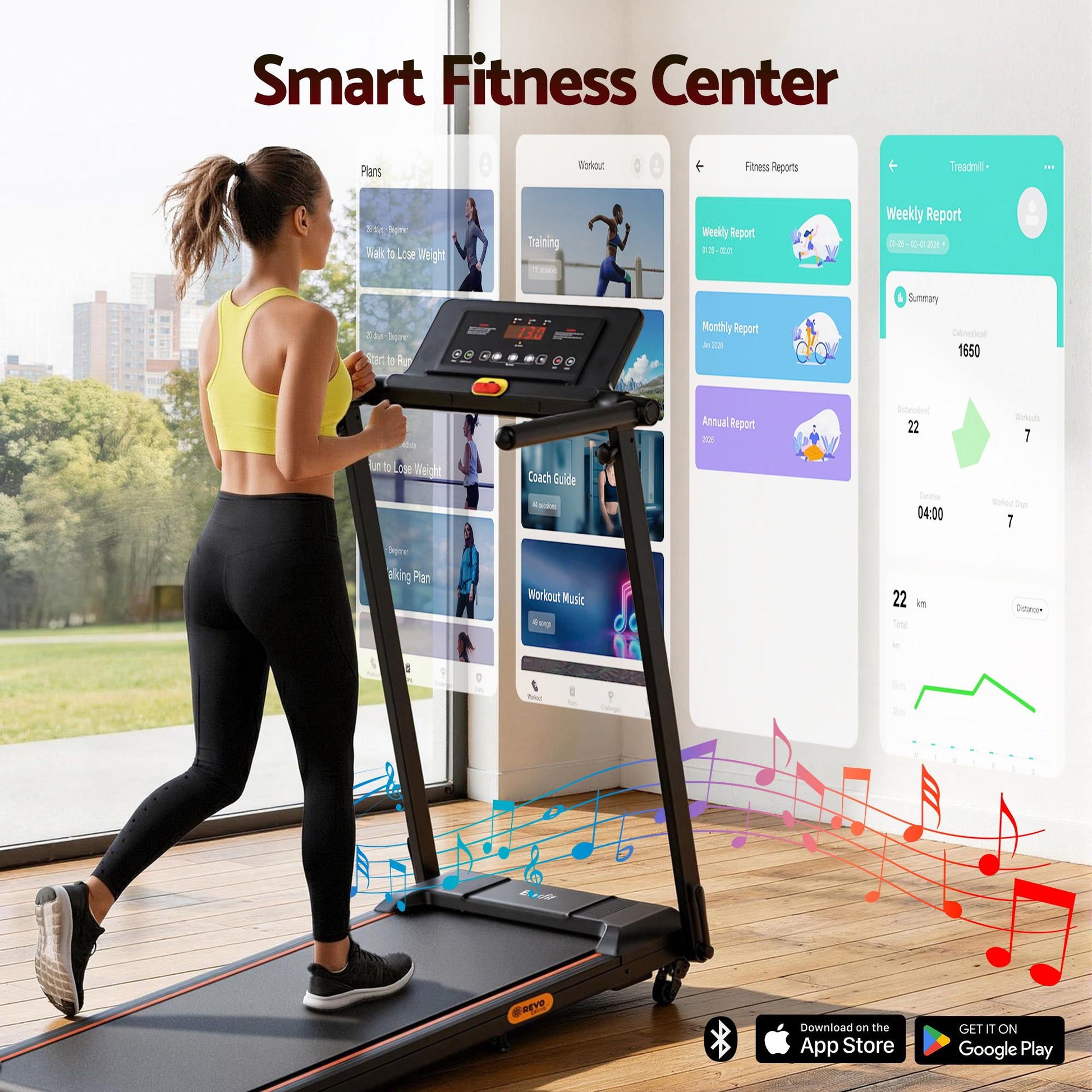 Everfit Treadmill Electric Walking Pad Foldable Incline for Home Office Gym Black TMILL-TITAN42-DT