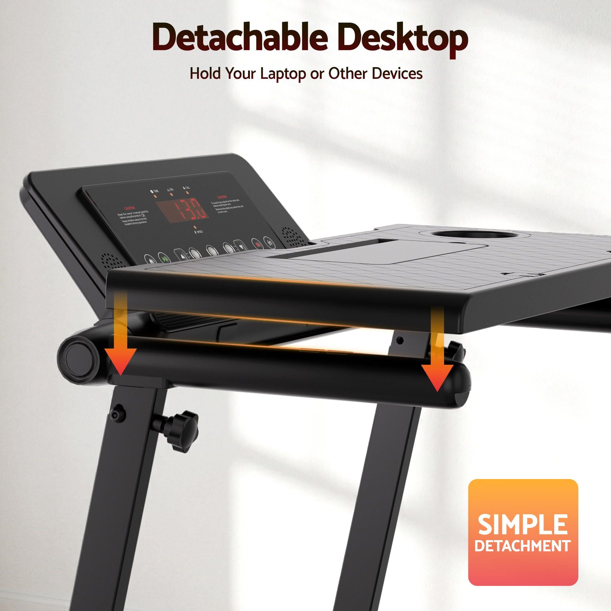 Everfit Treadmill Electric Walking Pad Foldable Incline for Home Office Gym Black TMILL-TITAN42-DT