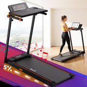 Everfit Treadmill Electric Walking Pad Foldable Incline for Home Office Gym Black TMILL-TITAN42-DT