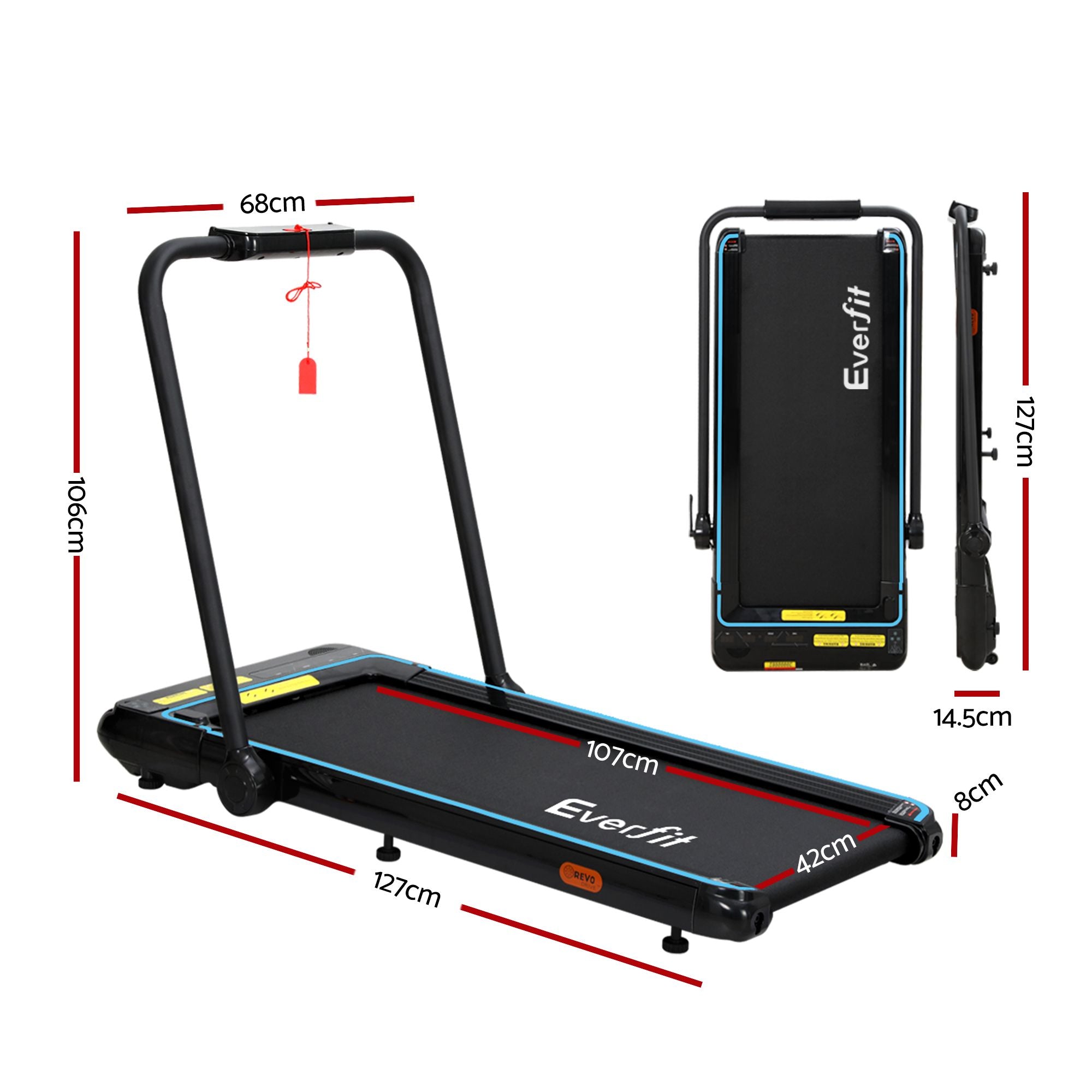 Everfit Treadmill Electric Walking Pad Under Desk Home Gym Fitness 420mm Remote TMILL-TITAN42-PAD