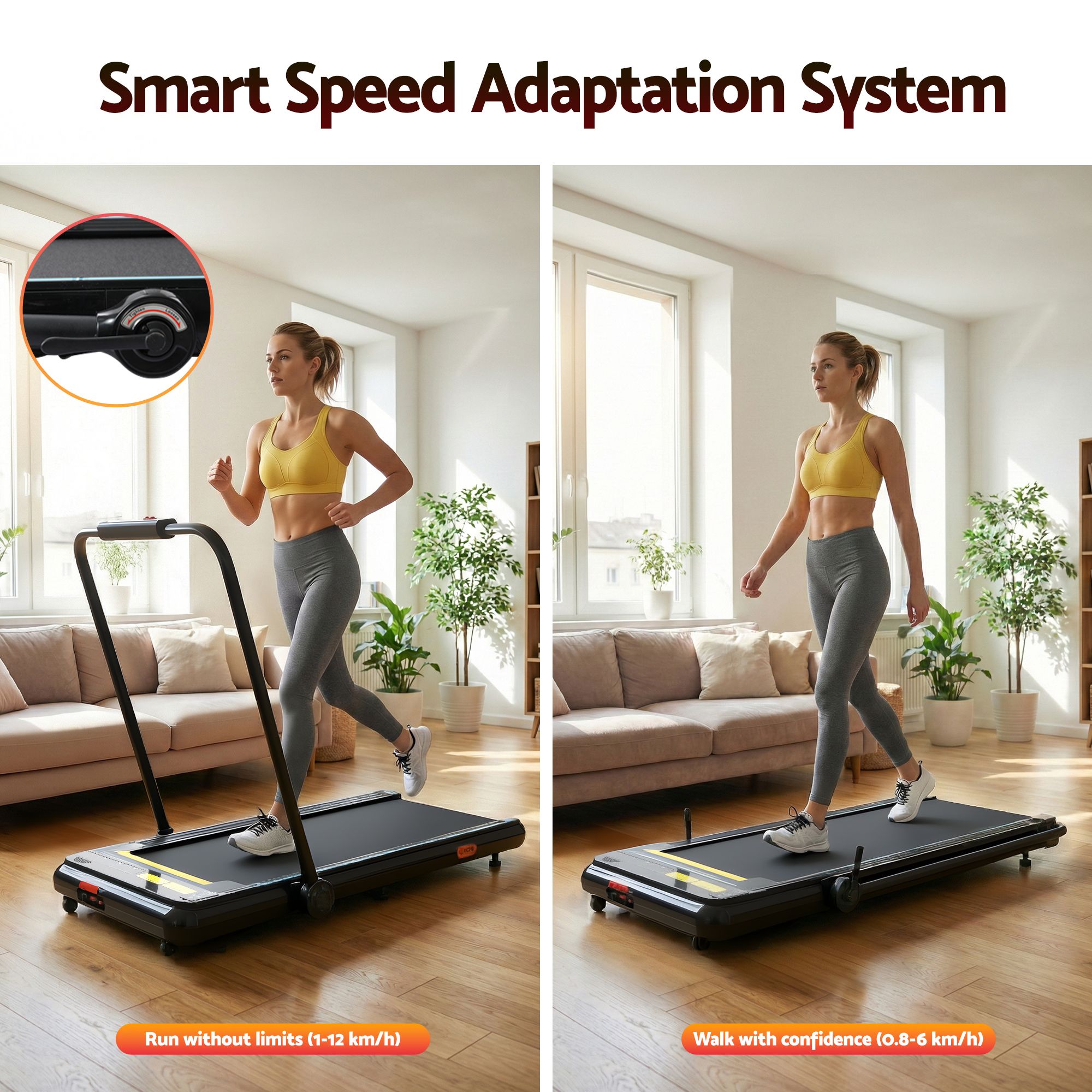 Everfit Treadmill Electric Walking Pad Under Desk Home Gym Fitness 420mm Remote TMILL-TITAN42-PAD