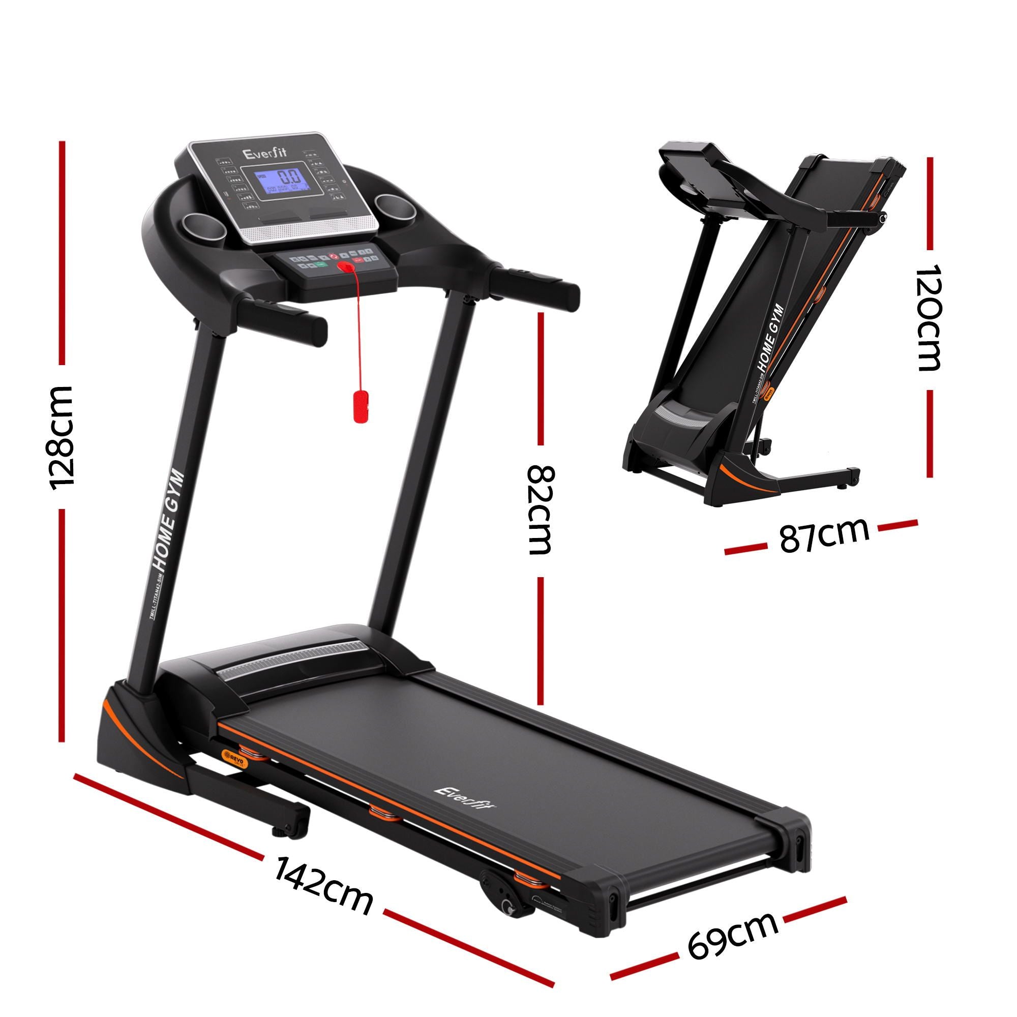 Everfit Treadmill Electric Home Gym Fitness Exercise Machine Hydraulic 420mm TMILL-TITAN42-SIM