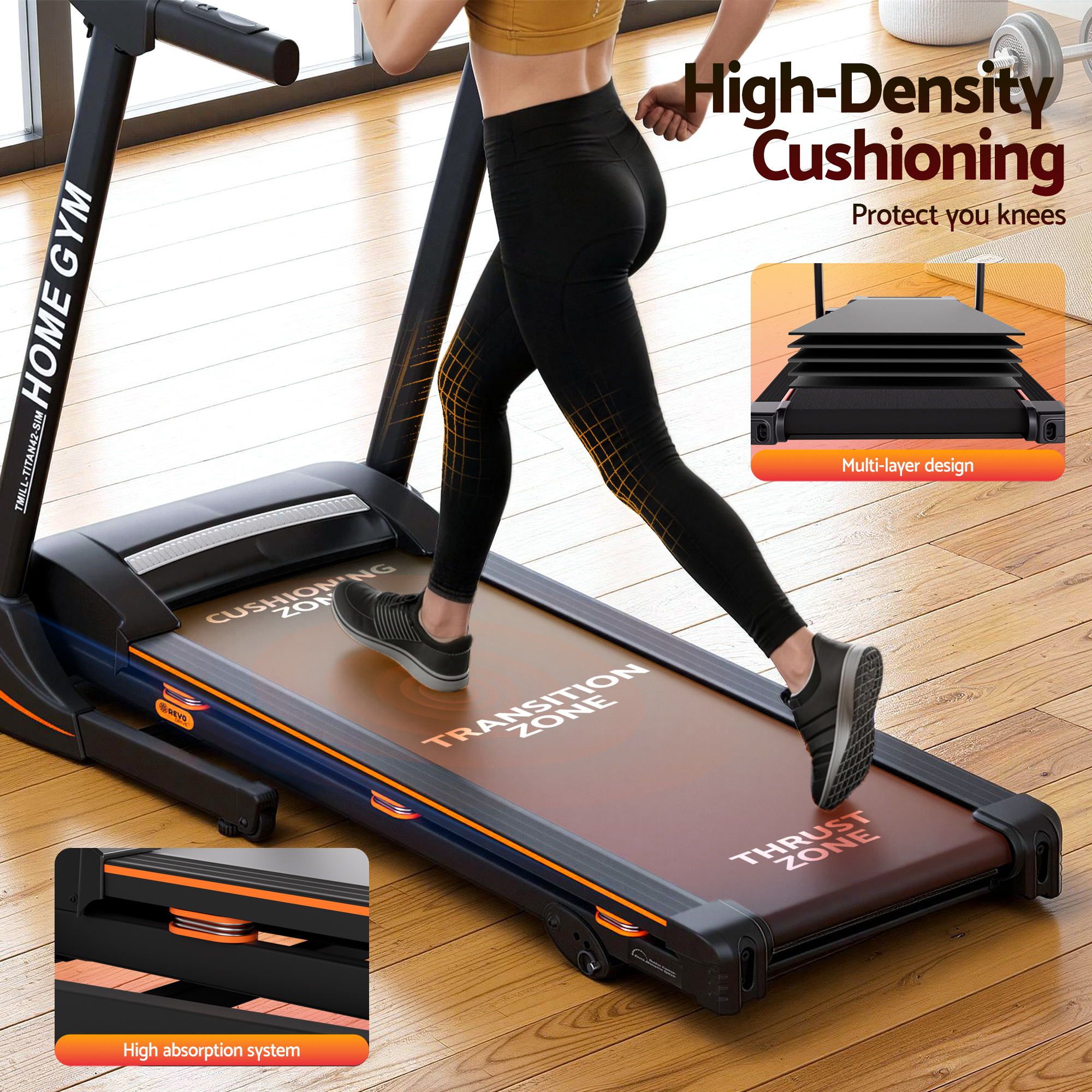 Everfit Treadmill Electric Home Gym Fitness Exercise Machine Hydraulic 420mm TMILL-TITAN42-SIM