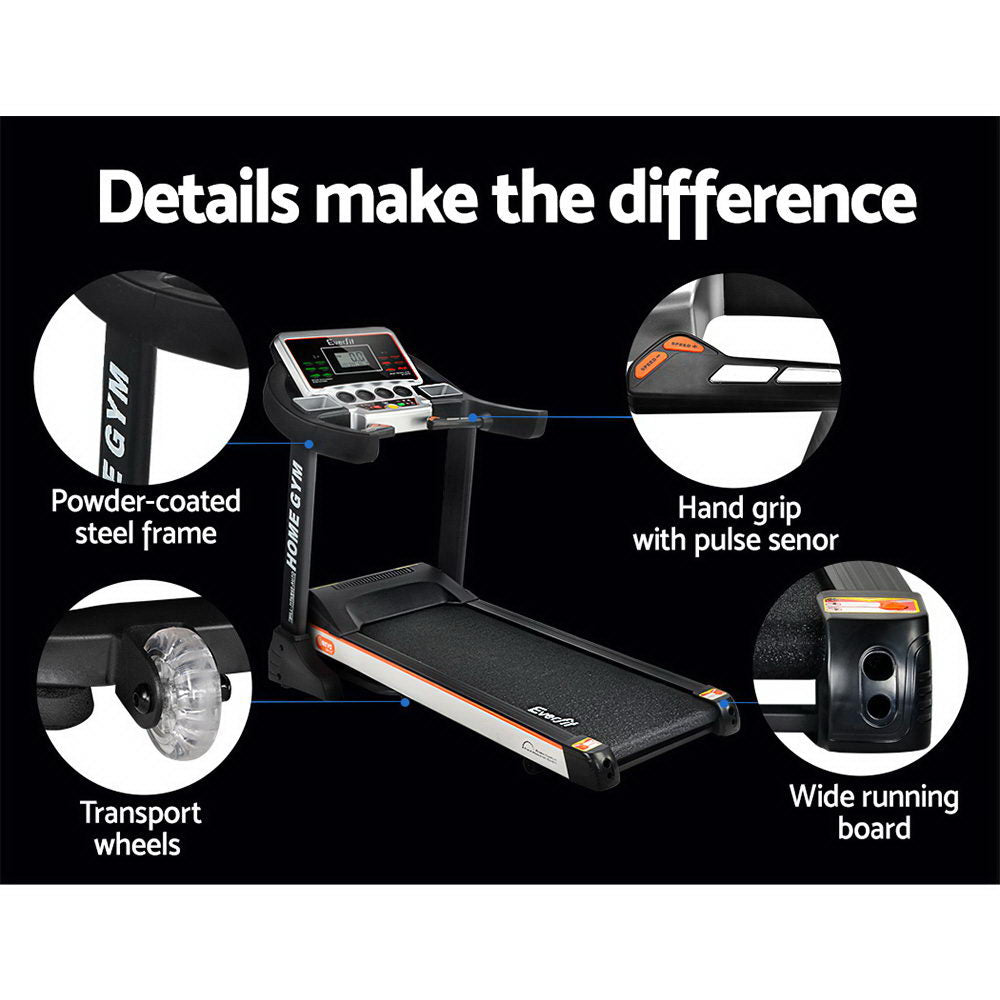 Everfit Treadmill Electric Auto Level Incline Home Gym Fitness Exercise 450mm TMILL-TITAN45-AUTO