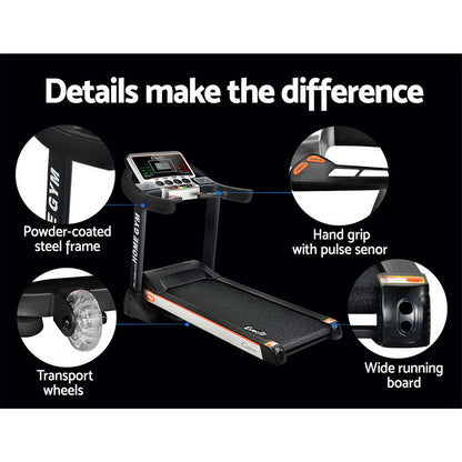Everfit Treadmill Electric Auto Level Incline Home Gym Fitness Exercise 450mm TMILL-TITAN45-AUTO