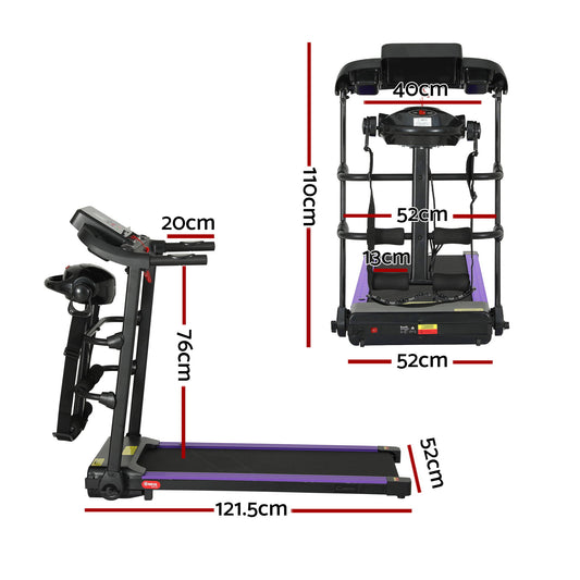 Everfit Treadmill Electric Home Gym Fitness Exercise Machine w/ Massager 400mm TMLL-400-MSG