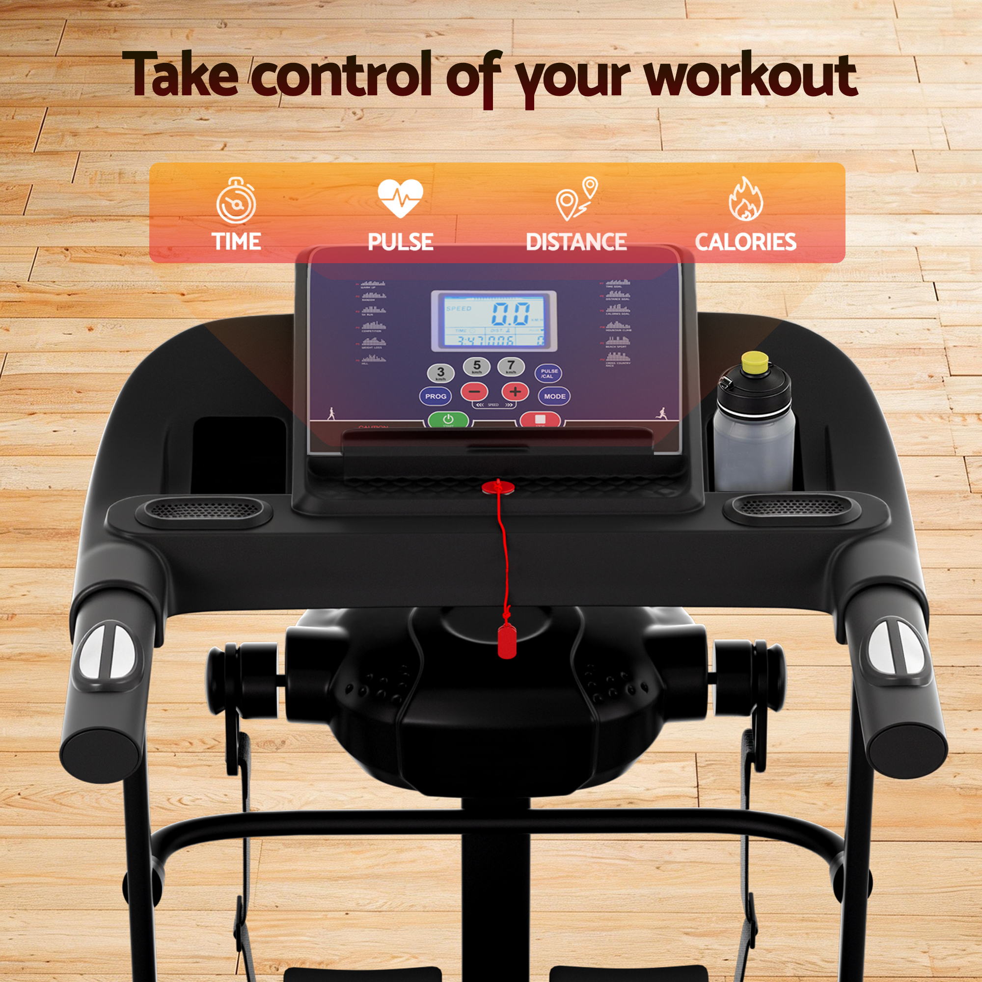 Everfit Treadmill Electric Home Gym Fitness Exercise Machine w/ Massager 400mm TMLL-400-MSG