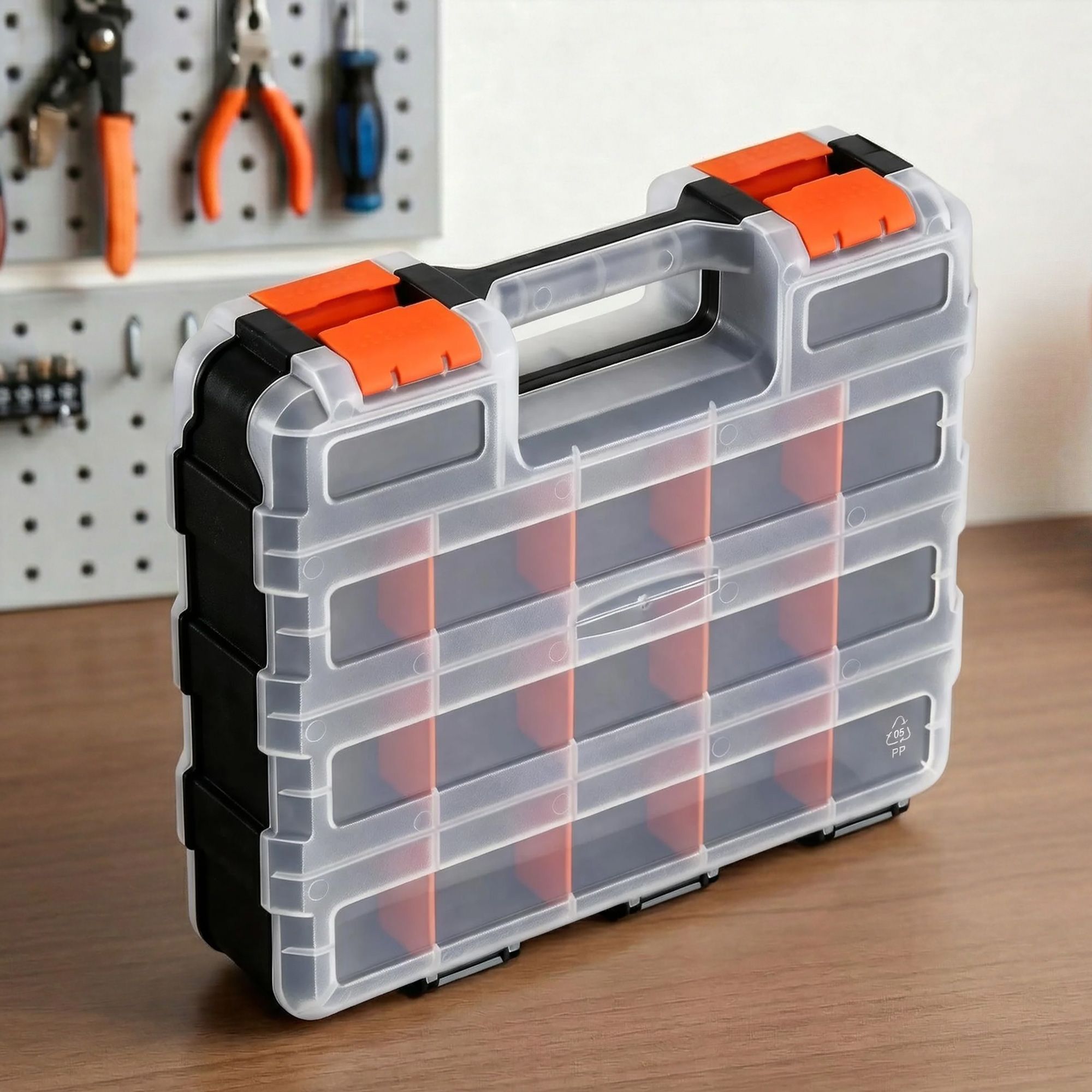 Giantz Double Sided Tool Box Organizer with 34 Compartment Small Parts Storage TO-SCREW-1T-OR