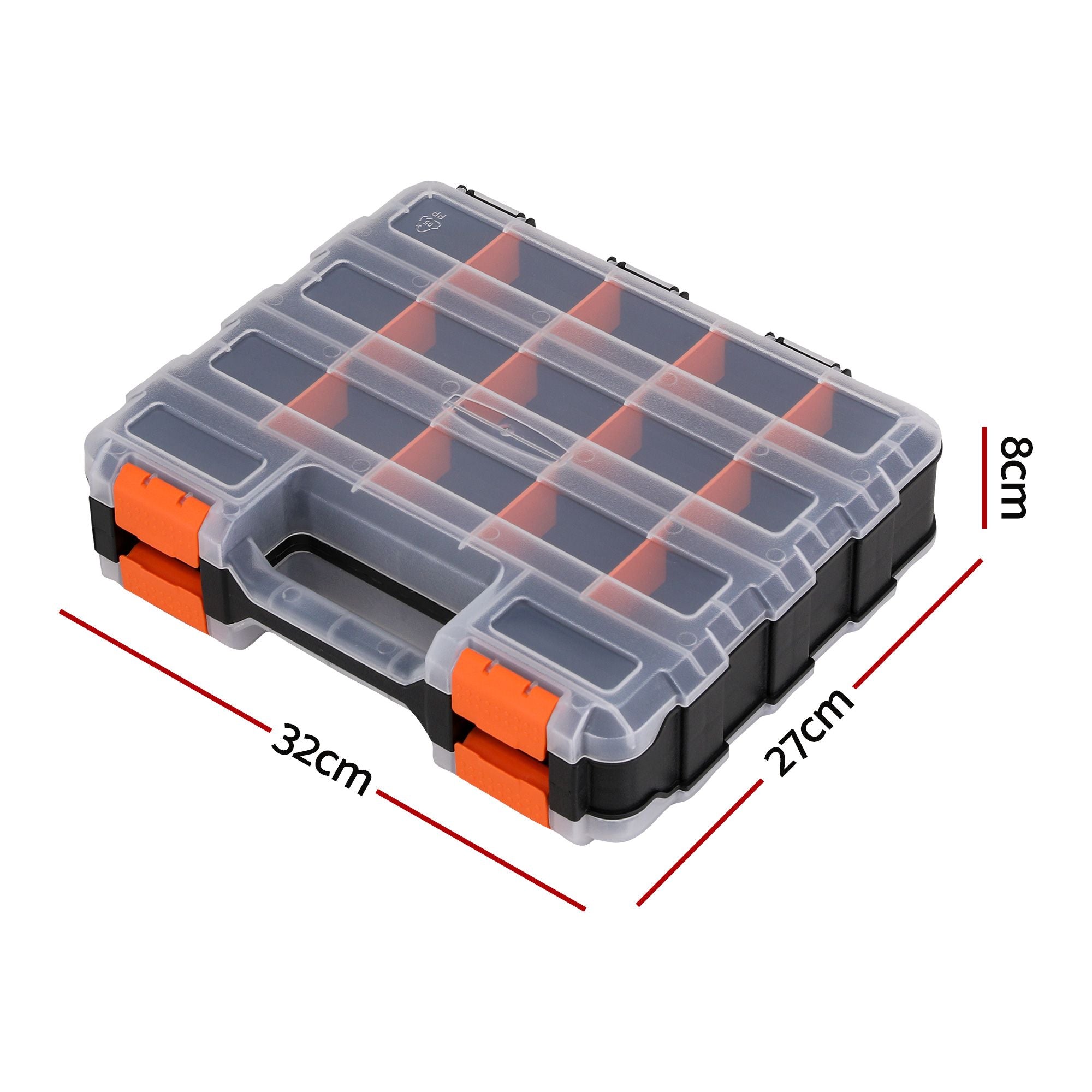 Giantz Double Sided Tool Box Organizer with 34 Compartment Small Parts Storage TO-SCREW-1T-OR