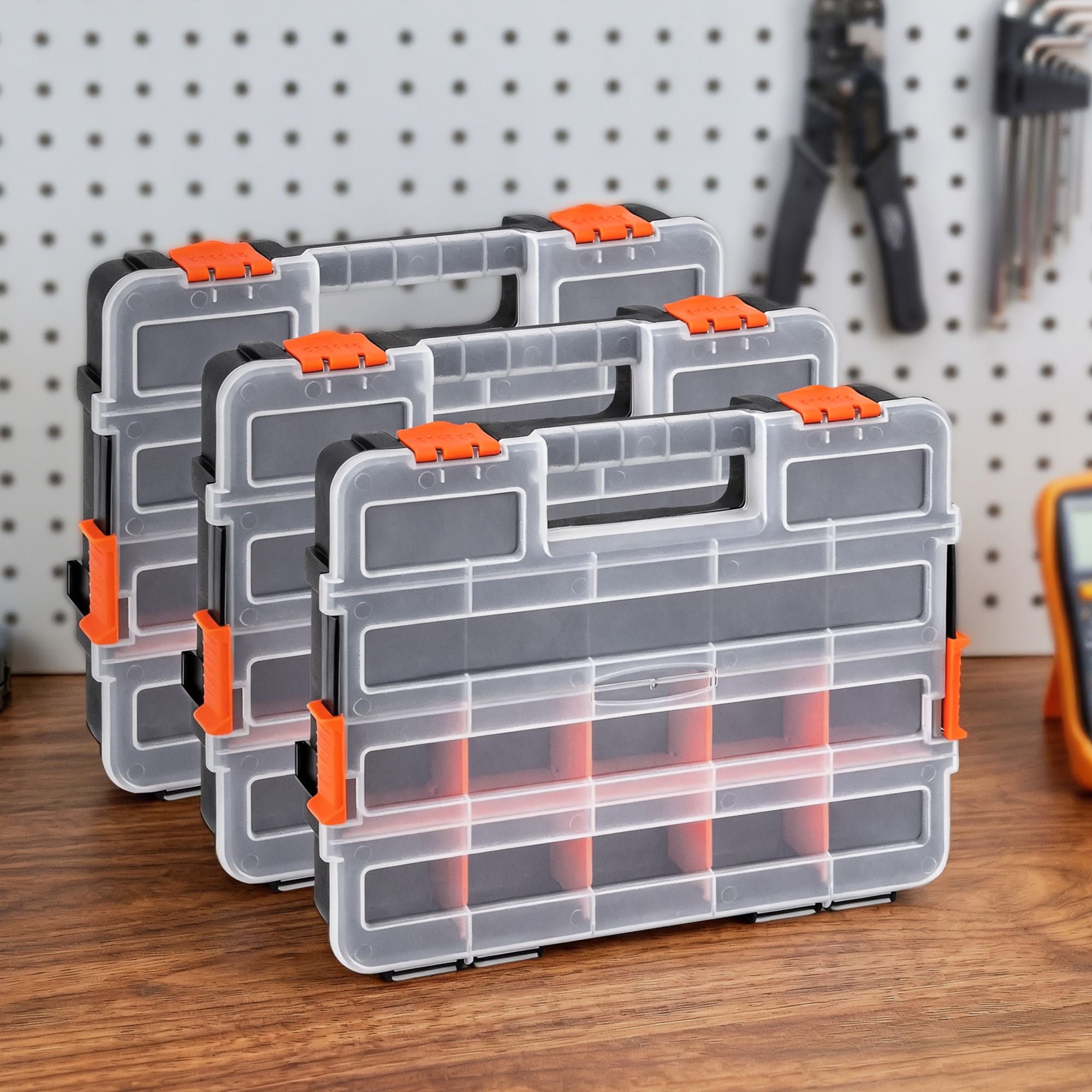 Giantz 3 Pack Tool Box Organizer with Hardware Storage Box for Small Parts TO-SCREW-3T-OR