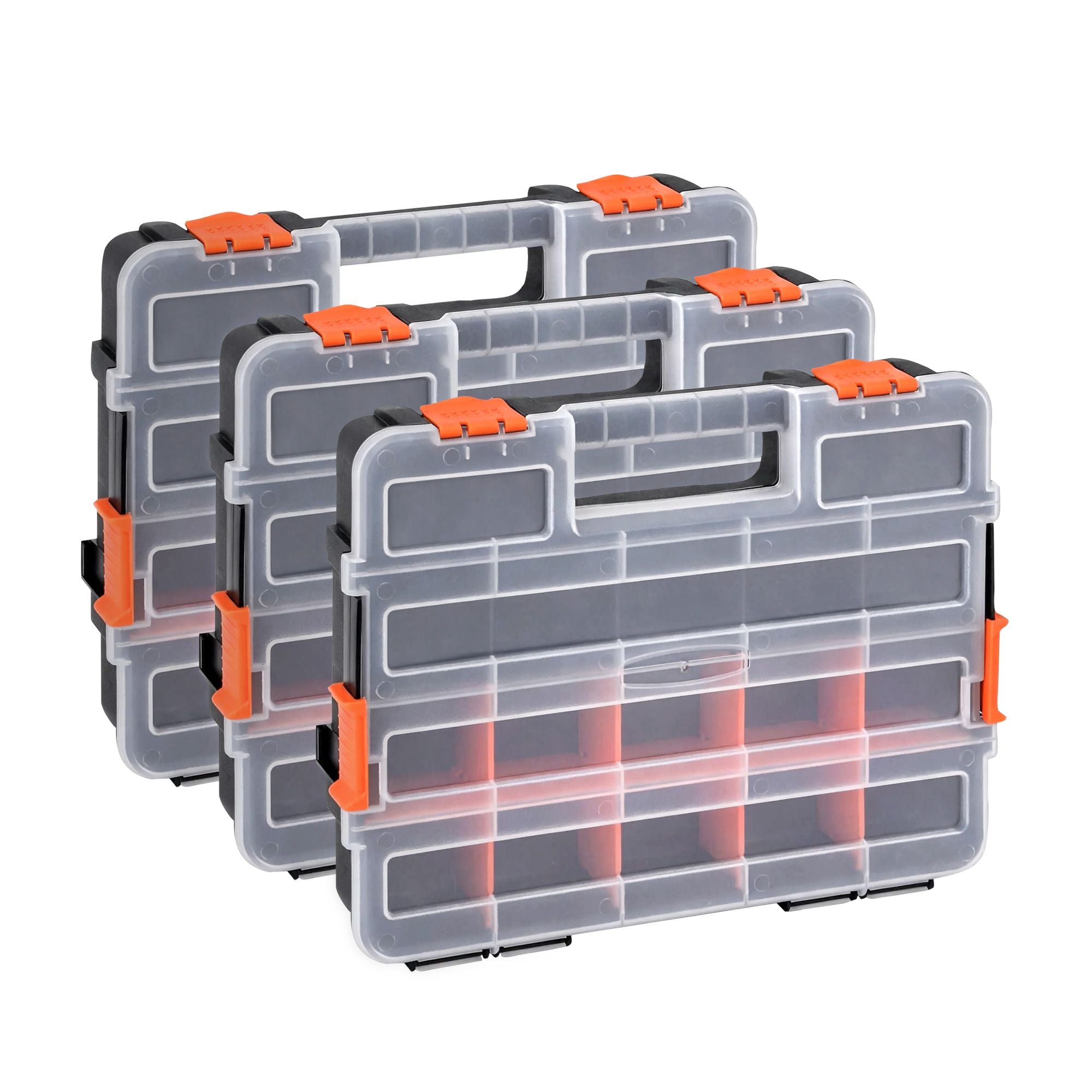 Giantz 3 Pack Tool Box Organizer with Hardware Storage Box for Small Parts TO-SCREW-3T-OR