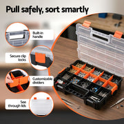 Giantz 3 Pack Tool Box Organizer with Hardware Storage Box for Small Parts TO-SCREW-3T-OR