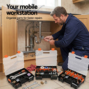 Giantz 3 Pack Tool Box Organizer with Hardware Storage Box for Small Parts TO-SCREW-3T-OR