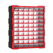 Giantz 60-Drawer Tool Storage Cabinet, Anti-Drop Hardware Organizer Storage Box TO-SCREW-60BIN-RD