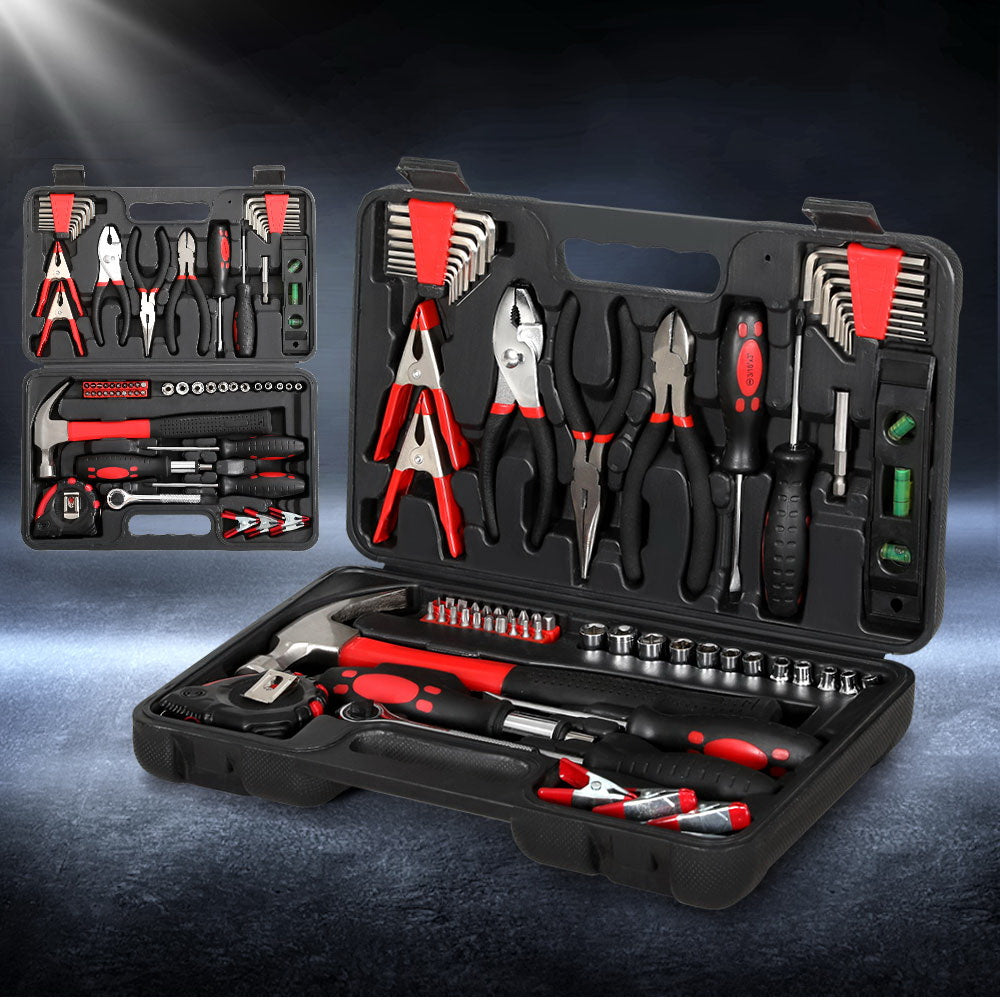 Giantz 70pcs Tool Kit Set Box Household Toolbox Repair Hard Case Black TOOL-KIT-B-70-BK