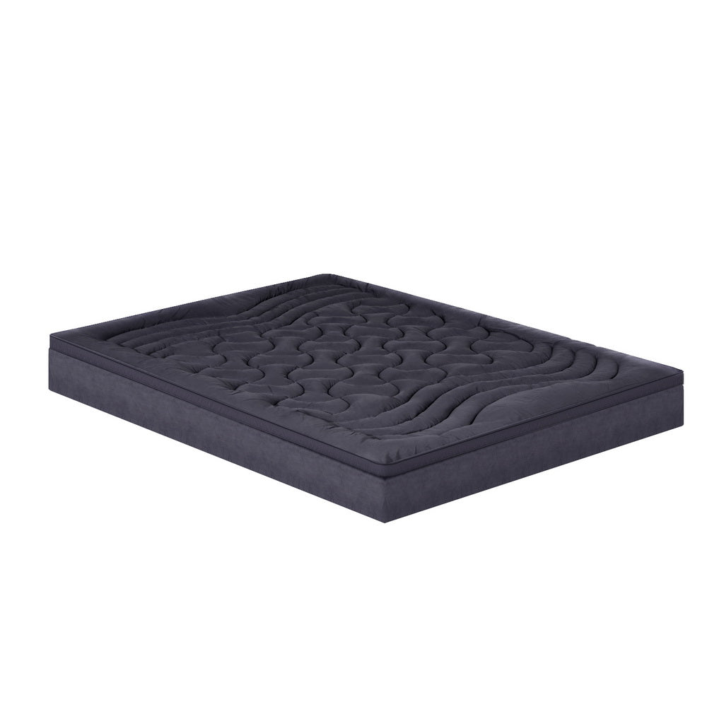 Giselle Bedding 3-Zone Pillowtop Mattress Topper 1000GSM for Back Pain Relief Washable with 45cm Deep Pocket TOPPER-3ZONE-CHAR-Q