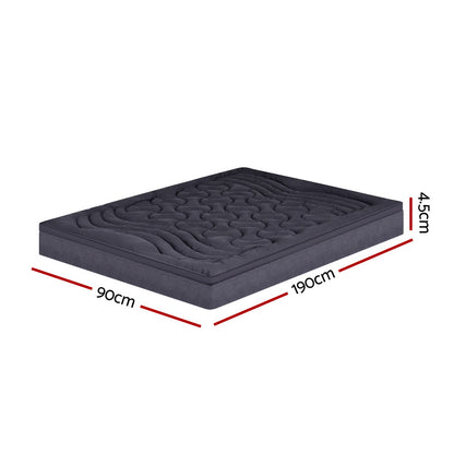 Giselle Bedding 3-Zone Pillowtop Mattress Topper 1000GSM for Back Pain Relief Washable with 45cm Deep Pocket TOPPER-3ZONE-CHAR-S