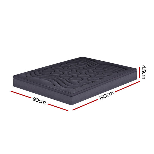 Giselle Bedding 3-Zone Pillowtop Mattress Topper 1000GSM for Back Pain Relief Washable with 45cm Deep Pocket TOPPER-3ZONE-CHAR-S