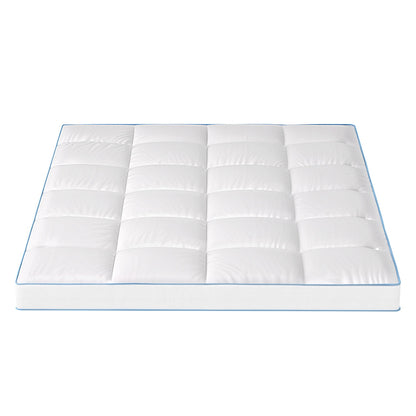 Giselle Bedding 1500GSM Bamboo Pillowtop Mattress Topper 10cm Thick Pad for Back Pain Relief, High Loft TOPPER-BAM-10-D
