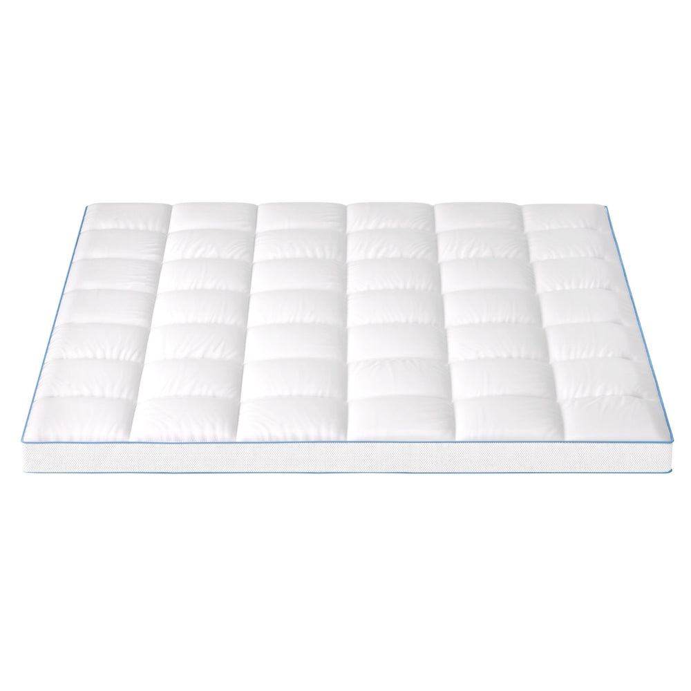 Giselle Bedding 1500GSM Bamboo Pillowtop Mattress Topper 10cm Thick Pad for Back Pain Relief, High Loft TOPPER-BAM-10-K