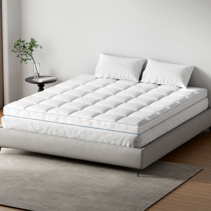 Giselle Bedding 1500GSM Bamboo Pillowtop Mattress Topper 10cm Thick Pad for Back Pain Relief, High Loft TOPPER-BAM-10-K