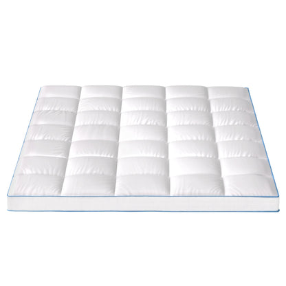 Giselle Bedding 1500GSM Bamboo Pillowtop Mattress Topper 10cm Thick Pad for Back Pain Relief, High Loft TOPPER-BAM-10-Q