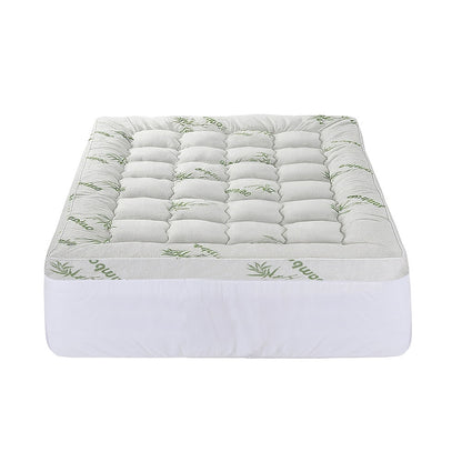 Giselle Bedding 1500GSM Pillowtop Mattress Topper Bamboo Mattress Pad for Back Pain Relief Washable 11cm TOPPER-BAM-11-D