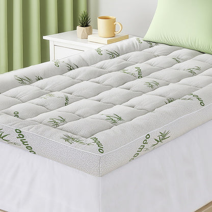 Giselle Bedding 1500GSM Pillowtop Mattress Topper Bamboo Mattress Pad for Back Pain Relief Washable 11cm TOPPER-BAM-11-KS